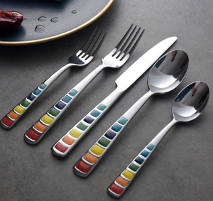 Nouveau Style cuillère fourchette outil de service vaisselle argent fini métal cuillère à café fourchette accessoires de table - Product Image 5