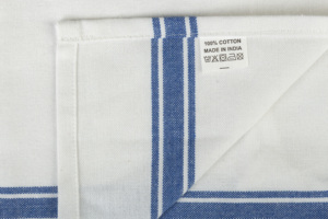 Juego de 12 paños de limpieza de cocina de algodón reciclado con patrón de rayas cuadradas tejidas para uso doméstico - Product Image 5