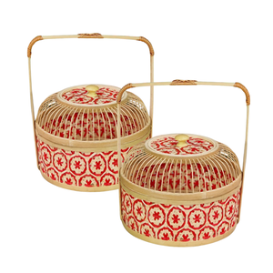 Élégant PANIER CADEAU EN BAMBOU Écologique pour le rangement et la décoration Parfait pour la décoration intérieure Panier à fleurs - Product Image 1