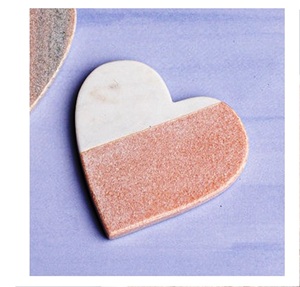 Posavasos de madera de mango marrón y mármol con soporte de posavasos Juego de 5 posavasos de mango de madera natural y mármol Hecho EN LA India - Product Image 4