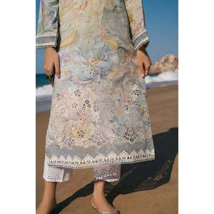Conjunto de traje de mujer bordado e impreso en tela de algodón SF-4121 - Product Image 3