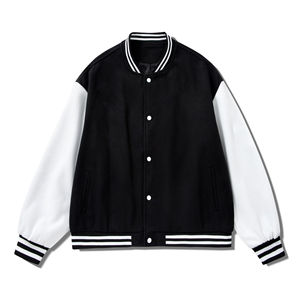 Men's Custom Wool <b>Thin</b> Varsity <b>Jacket</b> with Stand Collar Baseball Theme Winter Bomber <b>Waterproof</b> Windproof Breathable - Product Image 5