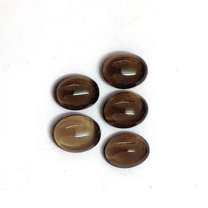 5 pièces de Quartz fumé naturel 9x7mm Cabochon ovale 9.35 Cts Lot Iroc ventes qualité Smoky Topaze Cab pierre précieuse en vrac US $5.9 pour tous - Product Image 2