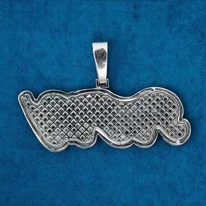 Pendentif exclusif pour homme style hip-hop plaqué or avec moissanite taille brillant rond et motif lettre - Cadeau pour homme - Product Image 3