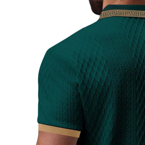 Camisa de Golf Texturizada para Hombre, Manga Corta, Lisa, Casual, Ajustada, con Cuello, Top de Verano, Servicio OEM, Jersey de Secado Rápido, Bloques de Color - Product Image 4
