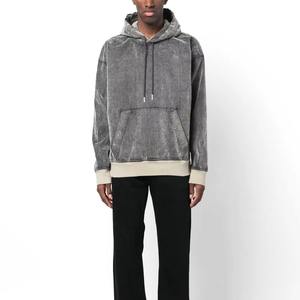 Sweat à capuche surdimensionné de haute qualité pour hommes, poids lourd, tissu mélangé, motif solide, nouvelle conception d'automne, sweats à capuche OEM ODM - Product Image 1