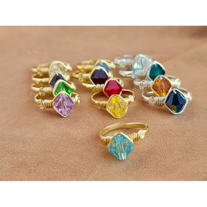 Bohemian Gemstone <b>Rings</b> Gold Plated Alloy Jewelry with Lab Created Bezel Setting Gift - Product Image 1