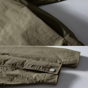 Custom Men's Winter Quilted Hooded Jacket Windproof & UV Protection Stand Collar Zipper Breathable Spandex/Polyester Fabric - Product Image 4