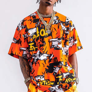 Streetwear surdimensionné t-shirt personnalisé pour hommes 100% coton imprimé abstrait Hip Hop d'été à manches courtes imprimé par sublimation - Product Image 2