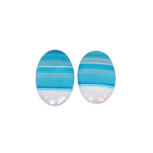 Piedra preciosa ovalada suelta ágata azul 49.70cts par lote de piedras preciosas para hacer joyas piedra para pendientes - Product Image 1