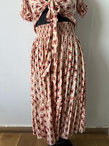 Vestido Midi con estampado Floral Vintage para mujer, 100% algodón, mangas abullonadas, volantes, técnica bordada, estilo informal para la temporada de primavera - Product Image 4