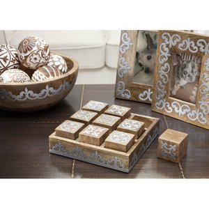 Jeu de Tic Tac Toe en bois fait à la main, casse-tête d'intérieur, divertissement créatif pour toute la famille, défi de compétences - Product Image 1