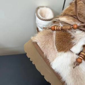 รองเท้าบูทหิมะหนังแกะคุณภาพสูง น้ำหนักเบา ดีไซน์สวย สำหรับฤดูหนาว แบบสั้น สไตล์เดินสบาย - Product Image 6