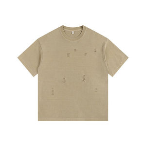 เสื้อยืดผู้ชายแขนสั้นผ้าฝ้ายทรงพอดีตัวแบบลำลองออกแบบโลโก้ได้ตามต้องการ - Product Image 1