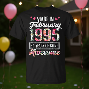 T-shirt floreale per il 30° compleanno, prodotta a febbraio del 1995. 30 anni di essere fantastici - Product Image 3