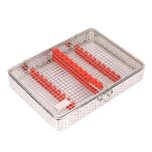 Caja de Esterilización de Malla de Alambre de Acero Inoxidable Manual de 10 Piezas, Certificación CE Clase II, Almacenamiento de Instrumentos Dentales para Uso Quirúrgico - Product Image 1