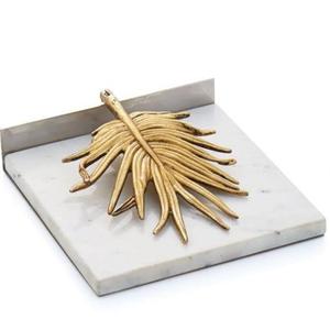 Nouvel arrivage de porte-mouchoirs en marbre avec finition dorée Accessoires de table pour la maison Hôtel Fête Dîner Porte-papier standard - Product Image 1