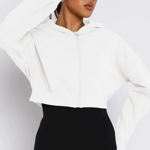 OEM venta al por mayor más tamaño sudaderas con capucha de las mujeres en blanco sudaderas con capucha joggers conjuntos sudaderas conjunto sexy cremallera a prueba de viento Casual suéter de invierno - Product Image 1