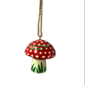 Authentic Kashmiri Hand-Painted Mushroom Christmas Ball & <b>Tree</b> Ornaments Custom Sizes Small Decorative Hanging Gifts Holidays - Product Image 1