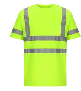 Quick Dry Polyester Short Sleeve Workwear <b>Shirt</b> High Visibility Reflective Safety <b>T</b>-<b>Shirt</b> with Reflectors - Product Image 1