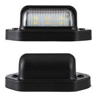 Feu de plaque d'immatriculation à 6 LED, feu de position latéral arrière, 12V, blanc, ABS électroplaqué, feu d'avertissement arrière pour camion, remorque, poids lourd