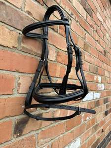 Brida de tamaño Cob negra Brida de cuero sin usar alivio de presión anatómico comodidad acolchada y riendas - Product Image 6