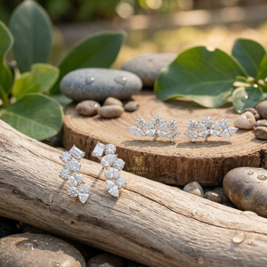 1.70 Carat Emerald Marquise Oval Lab Grown Diamonds Multi Shape Earrings Unique Design IGI Certified 18K <b>Solid</b> Gold Unique Shape - Product Image 4