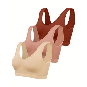 เสื้อชั้นในกีฬาสำหรับผู้หญิงแบบเรียบง่าย รองรับแรงกระแทกสูง ระบายอากาศได้ดี ผลิตจากผ้าสแปนเด็กซ์/ไนลอน ปรับแต่งโลโก้ด้านหน้าได้ ใส่สบาย เหมาะสำหรับการออกกำลังกาย - Product Image 1