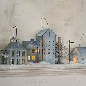 Casa Navideña de Hierro Galvanizado Vintage Personalizada, Ecológica, para Decoración del Hogar, Familia, Fiestas y Festividades - Product Image 3