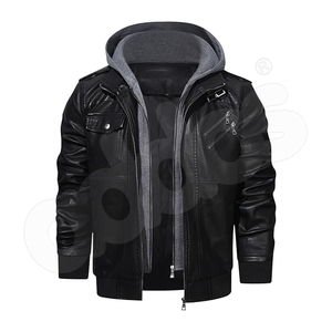 Nueva chaqueta de cuero para hombre en colores personalizados-Exportación desde Pakistán Chaqueta de espuma de diseño nuevo y de moda con cremallera para motocicleta - Product Image 3