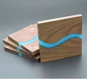 New Arrival Unique Square Acacia Wood Epoxy Resin Coasters Classic Design <b>Tablemat</b> Pad Holder Set Kitchen Sustainable Elegant - Product Image 3