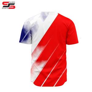 Nueva última liga mundial sublimada, venta al por mayor, camiseta de béisbol barata personalizada, camisetas de béisbol de dos botones para hombres - Product Image 6