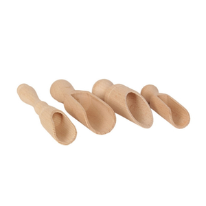 Juego de cucharas de madera de haya, 4 piezas, sin acabado, para especias, harina y sal, venta al por mayor, logotipo personalizado - Product Image 2