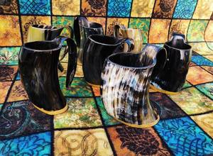 Auténtico Cuerno para Beber de Cuerno de Buey Premium, Estilo Vikingo Nórdico, Tallado a Mano, Excelente Tallado, Pieza Histórica, Cuernos para Fanáticos - Product Image 3