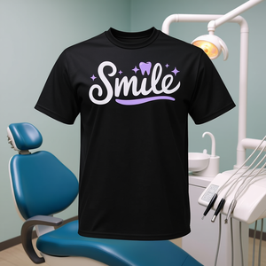 Camiseta Smile Dental Vibes para la Concienciación sobre la Higiene Bucal, para Dentistas e Higienistas Dentales, Producto Promocional Personalizable - Product Image 3