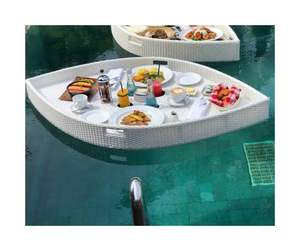 Plateau flottant de conception diverse pour la piscine de ressource-plateau flottant en osier de la meilleure qualité pour le petit déjeuner de mise en commun et l'installation romantique - Product Image 5