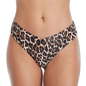 Conjunto de Bikini de Dos Piezas con Estampado de Leopardo Personalizado para Mujer, Traje de Baño de Cintura Alta con Rayas y Cubierta - Product Image 6