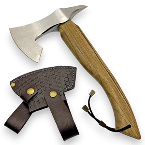 Handmade Industrial Grade Hand Forged High Carbon Steel Bearded <b>Axe</b> <b>Wood</b> Working Hatchet with Leather Sheath Custom OEM - Product Image 4