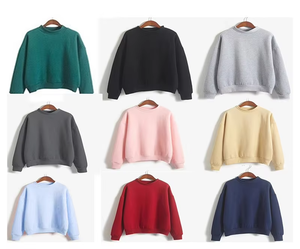 Sudadera de lana sólida de Invierno para mujer, Jersey informal 100% de algodón de secado rápido, Impresión de logotipo personalizado con forro frontal, servicio OEM - Product Image 6