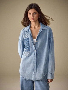 Veste en jean d'hiver pour femme de qualité supérieure, personnalisable OEM/ODM, respirante, en coton, mode automne, taille XL, disponible en ligne - Product Image 4