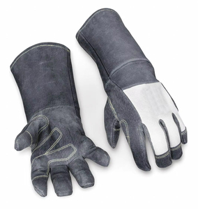 Guantes de trabajo personalizables de alta calidad, guantes de soldadura con forro polar de algodón y cuero, logotipo personalizado a bajo precio - Product Image 6