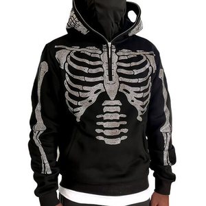 Venta al por mayor nueva moda Vintage bordado Sudadera con capucha para hombres niños gota hombro Streetwear peso pesado ropa de invierno - Product Image 1