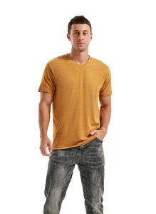 T-shirts manches courtes col en V couleur unie pour hommes T-shirt doux coupe ample respirant 100% coton pour hommes - Product Image 6