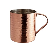 Tasse en cuivre de la meilleure qualité avec design martelé pour article doué tasse standard en métal de taille personnalisée avec cuillère à vendre