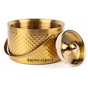Newly Design Hammered Stainless Steel Metal Gold Color Shiny Finished Parties And Event Decorative <b>Ice</b> <b>bucket</b> - Product Image 1