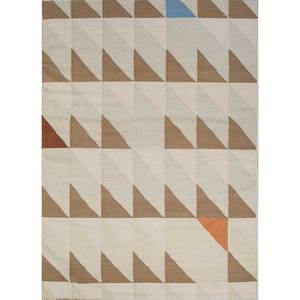 Alfombras Hechas a Mano de Lana con Tejido Plano Indusbar Ivory, Estilo Boho Geométrico Abstracto para el Hogar, Pasillo, Dormitorio, Forma Rectangular-Adwl-13088 - Product Image 1