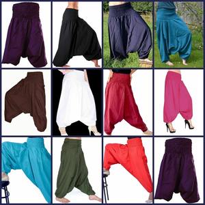 Pantalon sarouel unisexe en coton teint à la main de haute qualité, pantalon de yoga bohème d'été assorti avec taille libre - Product Image 4