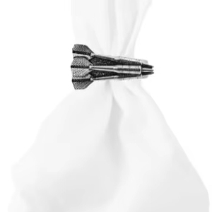 Rond de serviette en étain anglais fin fait à la main décor à la maison Unique pour centres de Table de fête sur une serviette en bois écharpe en papier métal - Product Image 1