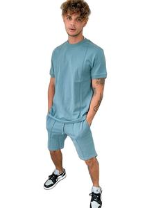 Venta al por mayor Camiseta + Short 2 piezas Algodón Hombres 2025 Conjuntos de verano Casual Streetwear Conjuntos cortos para hombres - Product Image 1