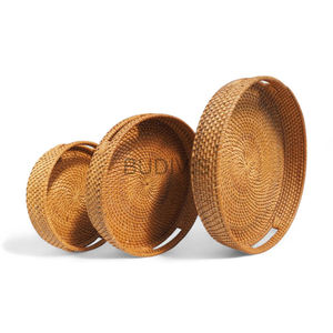 Venta al por mayor de bandeja versátil de ratán natural esencial para servir bebidas y aperitivos - Product Image 6